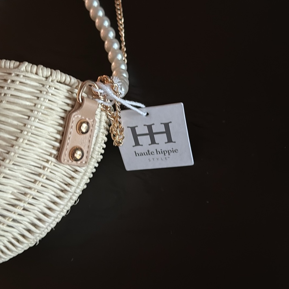 Haute Hippie wicker pearl shell bag - Picture 3 of 6